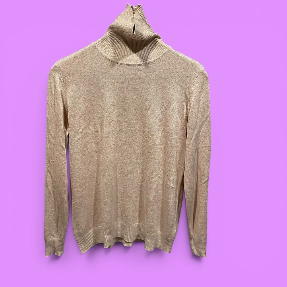 Cute pink blush metallic turtleneck sweater boho flowy angel fairy holiday party